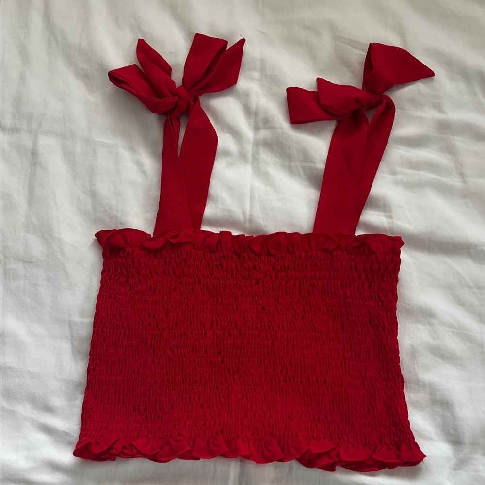 Lioness Red Smocked Top